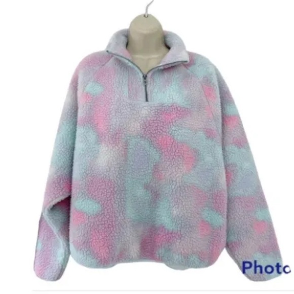 American Eagle Rainbow Sherpa 1/4 zip - Picture 2 of 4